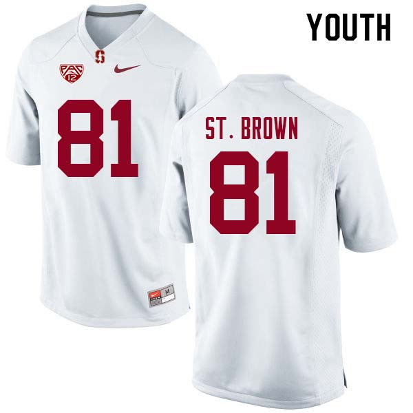 Youth Stanford Cardinal #81 Osiris St. Brown College Football Jerseys Sale-White - Click Image to Close